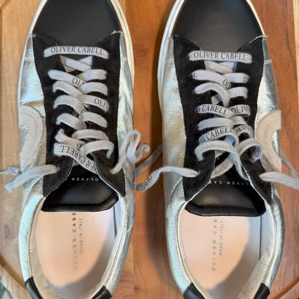 OLIVER CABELL SILVER AND BLACK, LACE UP, EU SIZE 40